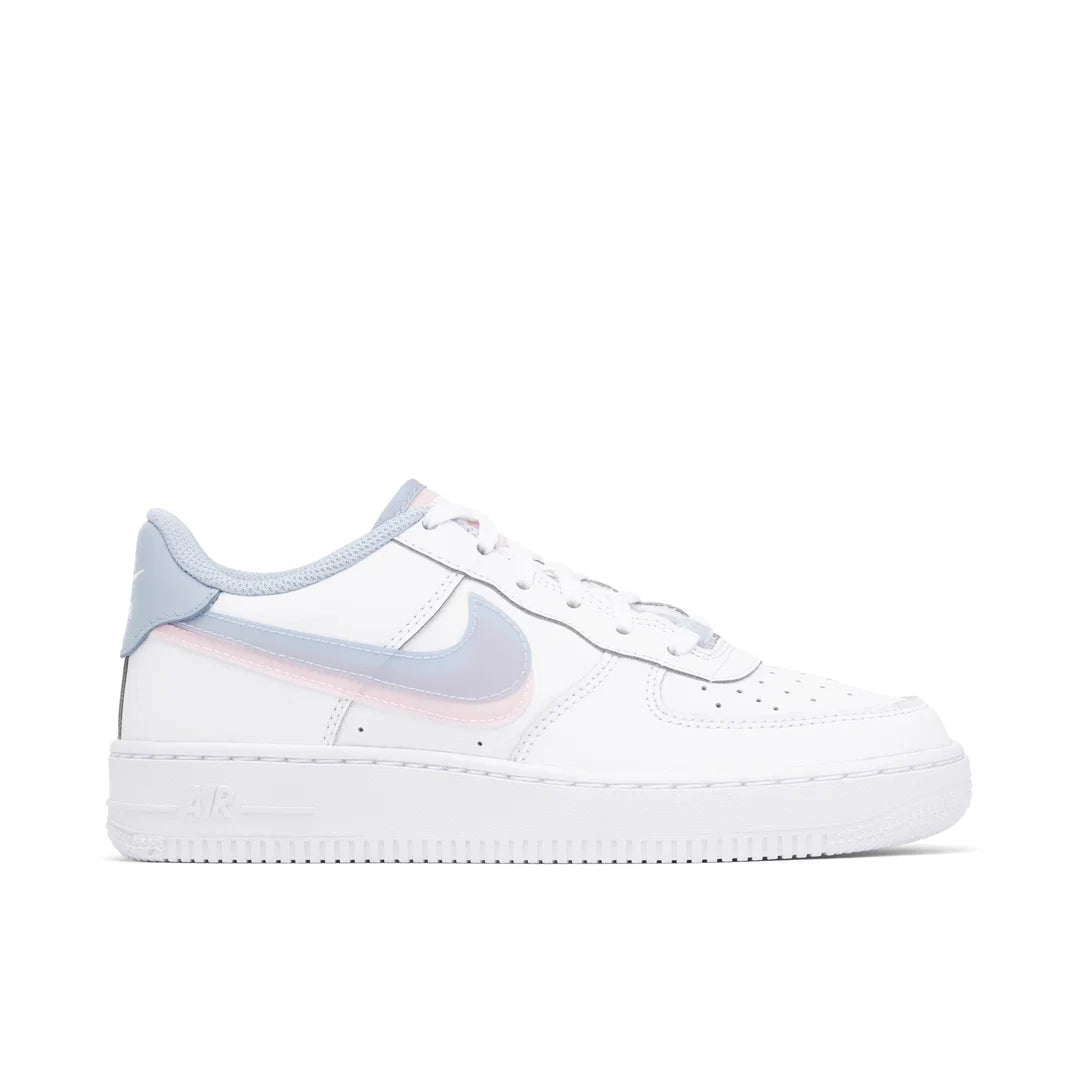 NIKE AIR FORCE 1 LOW 07 LV8 DOUBLE SWOOSH WHITE ARMORY BLUE GS