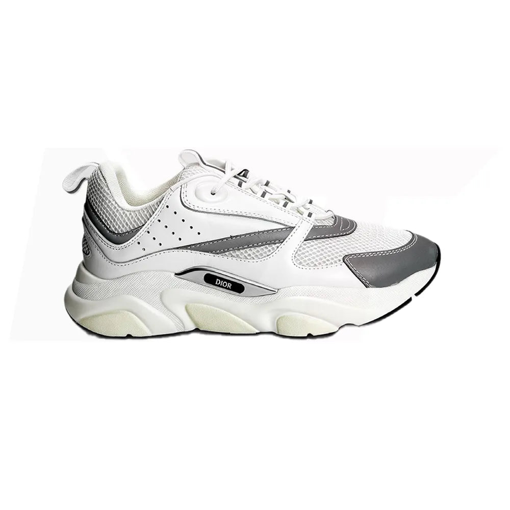 Dior B22 White Reflective Calfskin Trainer